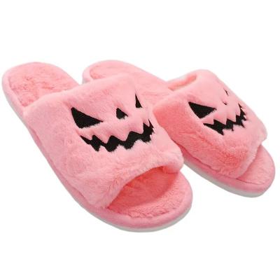 China Sodt Wholesale plush Pumpkin slippers one size fur bedroom animal indoor house slipper Pumpkin slipper for sale