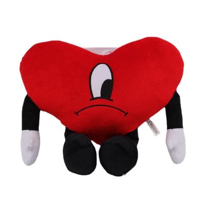 China Soft Peluche bad bunny heart plush keychain custom bad bunny merch plushie pillow toy un verano sin ti bad bunny plush with hat for sale