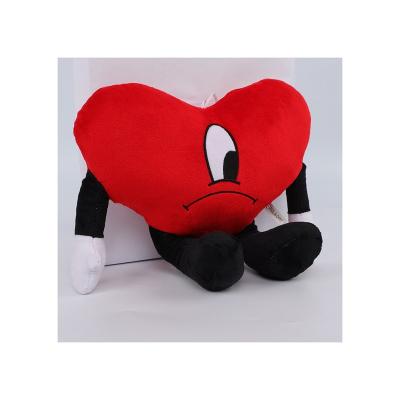 China Soft Custom plush toy peluche juguete Un Verano Sin Ti Bad Bunny plush plushie almohada red heart pillow bad bunny plush for sale