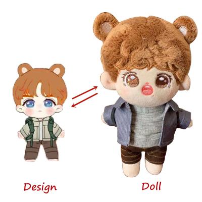 China Pretty Gift New Fashion Lovely Stand Up Custom Small Plush Dolls Custom Korean Star Doll Kpop Plush Idol Doll for sale