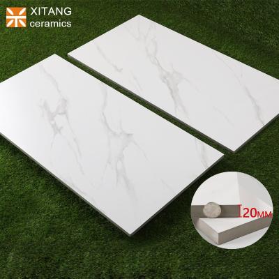 China Carrara villa yard public square car parking area school hospital white hotel paver modern 2cm thick outdoor tile 600 x1200mm for sale