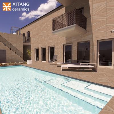 China Exterior Tiles 2cm 600 x600/600 x1200mm R11 Anti-slip Driveway Swimming Pool Natural Stone Look 2cm Thick Exterior Porcelain Tile for sale