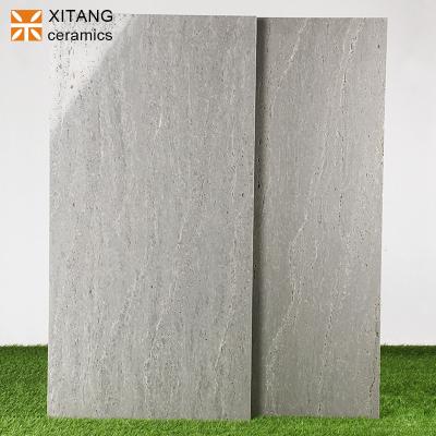 China Modern Gray Superb Porcelain Travertine Stone Wall Stone Polished And Matte Thick Indoor Outdoor Tiles 600*1200 800*800 600*600 for sale