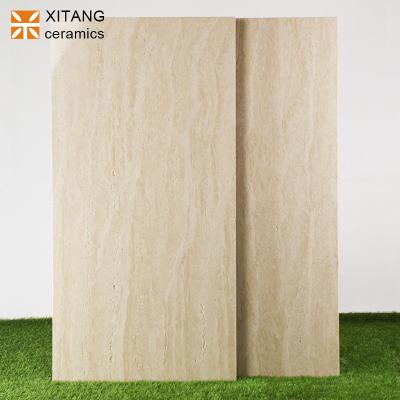 China Wall 600*1200 Modern Yellow Porcelain Stone 600*600mm Loby Polished And Matte Travertine Tiles for sale