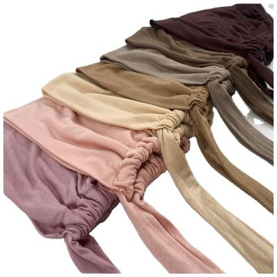 China Solid Color Cotton Multifunctional Fancy Modal Strap Basing Underscarf Adjustable Ladies Freely Hat Inner Hat Woman Hijab for sale