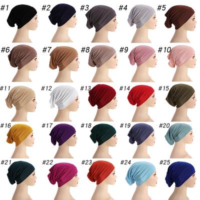 China Beautiful Breathable Modal Malaysian Tube Hat Basing Hat High Elasticity Mercerized Cotton Women's Underscarf Arabian Ladies Inner Hijab for sale