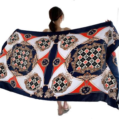 China Sustainable Fashionable Bohemia Turkish Ethnic Sand Women Beach Mat Women Waterproof Shawl Scarf Printed Beach Towel Sunscreen Seaside Shawl for sale