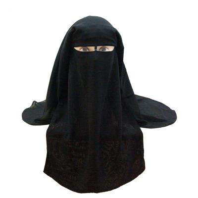 China Breathable Muslim Islamic Niqab Hijab Burqa Hood Oversized Hijab Protected Veil Bandana Shawl Scarf Headwear Black Face Cover Clothing Large for sale