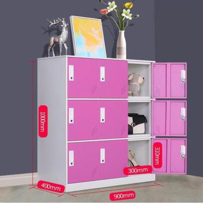 China Modern Steel Kids Storage Cabinet Kindergarten Lockable Lockers H1000*W900*D450 for sale