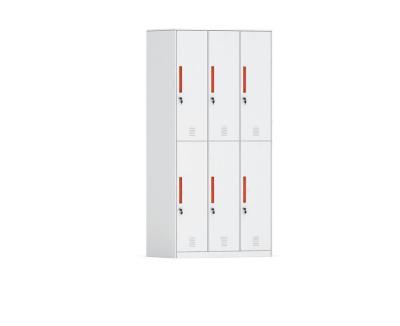 China Yuan Da Hot Selling Six Door Office Locker Storage Cabinet Colorful Steel Locker For Cloakroom for sale