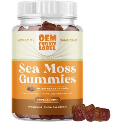 China Health Food Private Label Wholesale Sea Moss Elderberry Gummies Thyroid Protect Vegan Sea Moss Gummies for sale