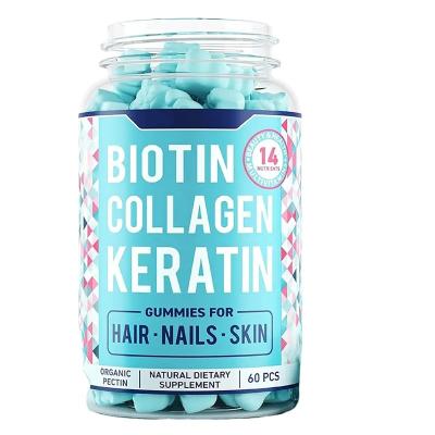 China Health Food Biotin Collagen gummy hair skin and nails treatment vitamin Gummy bear collagen gummy for sale