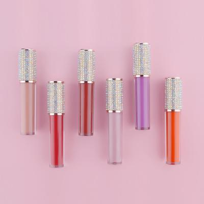 China Vegan Waterproof Diamond Lipgloss Private Vendors Gold Matte Velvet Best Selling Liquid Lipstick Private Label for sale