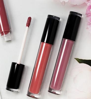 China Vegan Brown Lipsticks Waterproof Colorful Nude Ultra Matte Liquid Lip Gloss Custom Private Label Lip Gloss for sale