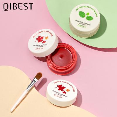 China QIBEST Lipstick Red Color Vegan Mud Lipstick Bestselling Long Lasting Waterproof Lip Tint for sale