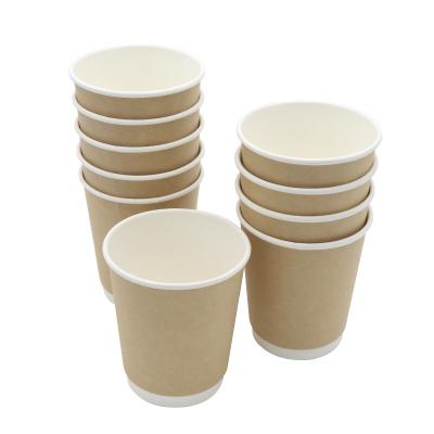 China Disposable Custom Biodegradable 20oz Double Layer Wall Kraft Paper Coffee Cup With Lid for sale