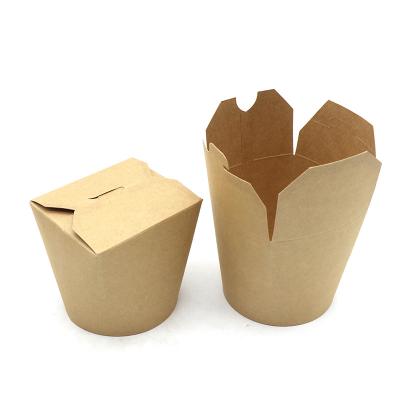 China Disposable Custom Round Salad Food Paper Boxes Folding Packaging for sale