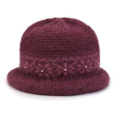 China Dome Old man hat wholesale winter new warm knitted hat winter outdoor windproof grandma cotton cap pullover wool cap for sale