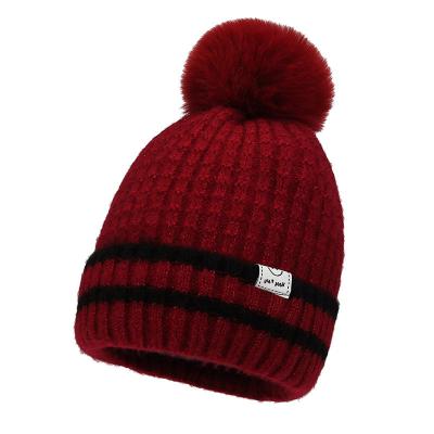 China High roof Hat women's winter Korean wool hat winter outdoor warm hat plus velvet padded Joker knitted hat manufacturers wholesale for sale