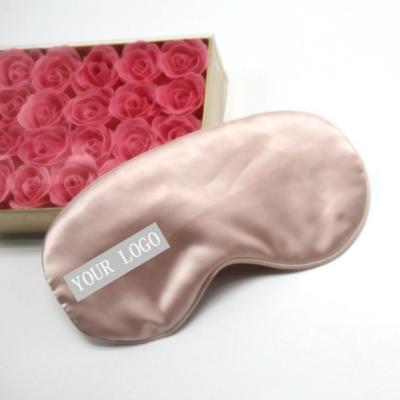 China Anti-Puffiness Luxury Satin Silk Sleep Mask Velvet Eye Mask Blindfold With Embroidery Double Layer And Elastic Strap For Full Night's Sleep for sale