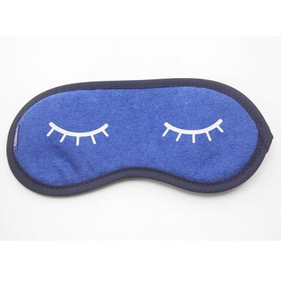 China Anti-Puffiness Wholesale Sleep Mask Polyester Plush Eye Mask Blindfold With Embroidery Double Layer And Elastic Strap For Full Night's Sleep for sale