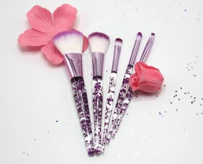 China Fan Brush 2022 Amazon Best Seller Travel Make Up Brush Wholesale Price Multicolor Bling Quicksand Makeup Brushes for sale