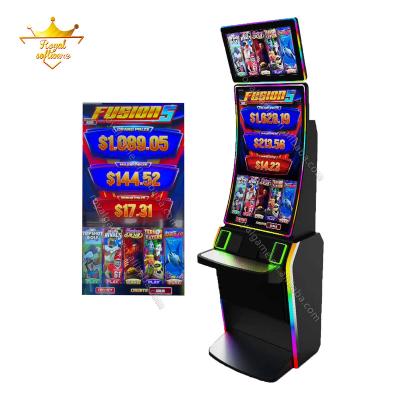 China Metal Cabinet Top Selling Curved Screen Fusion5 Slot Game Machine Banilla Skill Game Slot Cabinet for sale