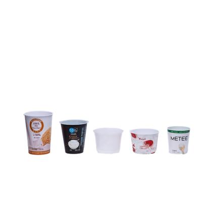 China Disposable iml ice cream container with lid iml plastic packaging yogurt container plastic for sale