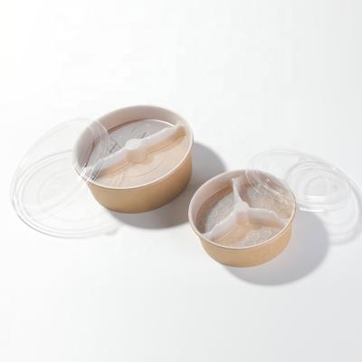 China Disposable Eco - Friendly Disposable Take Away Kraft Paper Salad Bowl 970ml for sale