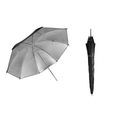 China Professional 43 Inch Black And Silver Reflector Umbrella For Instant Light Photo And Video Shooting Studio UB02 for sale