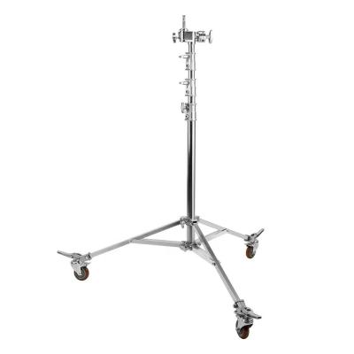 China Heavy Duty 3.7m High Overhead Support Roller Light Steel Wheeled Stand With 5/8