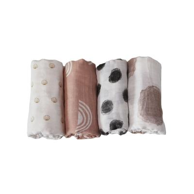 China Wholesale High Quality Soft Bamboo Muslin Breathable Organic Cotton Wrap Blankets for sale