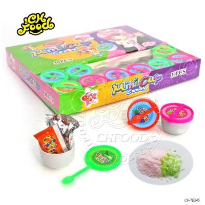 China Mini Cup Toy cnady / cartoon toys novelty sour powder with popping candy for sale