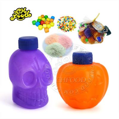 China Cartoon Toys Halloween Skull Pumpkin Toy Candy Sour Powder Candy Fruit Tablet Candy for sale