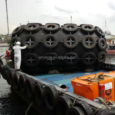 China Docking ABS Chain And Band Net Pneumatic Coupling Fender For Jetty Air Filled Floating Fender for sale