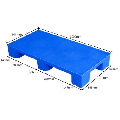 China 1000*500*140MM Virgin HDPE single sided hard solid flat surface closed deck food grade hygenic plastic pallet for sale