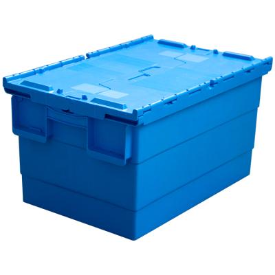 China Eco-friendly Raw Material 8# 600*400*320MM High Quality PP Material Plastic Crare With Lid Tied Stackable Stackable Lid Wrappers for sale