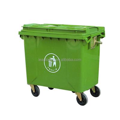 China Large Size 660L / 1100L Sustainable Plastic Trash Bin Rubbish Bin Mobile Plastic Containers With Wheels for sale