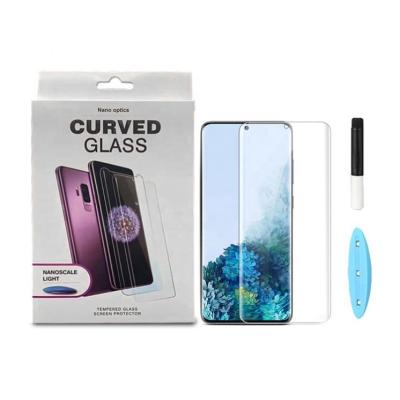 China Shockproof UV Glass With Package Tempered Screen Protector Curved Edge Models Good Wholesale UV Glass With Glue And Light S22 Ultra for sale