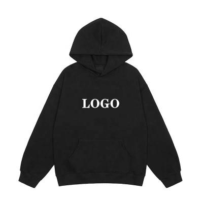 China OEM Anti-Wrinkle Simple Oversized Heavy Hoodie Plain Unisex 300 Gsm White French Terry Cotton Hoodie Thick 100% Heavy Logo Men for sale