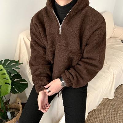 China OEM Anti-wrinkle Winter Street Wear Custom Men's Long Sleeve Front Pocket Thick Hoodie for sale