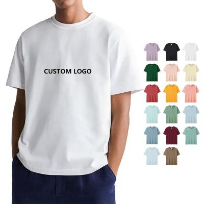 China High Quality T-shirt Heavy Tee Anti-Wrinkle Cotton Custom Screen Printed White Oversized Men's Thick T-shirt Graphic T-shirt for sale