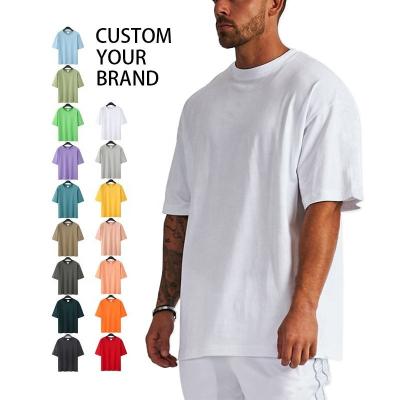 China Anti-Wrinkle Custom 100% Cotton White Plus Size Heavy Single Shoulder T-shirt Drop Waist T-shirt Unisex Custom Oversized Mens T-shirts for sale