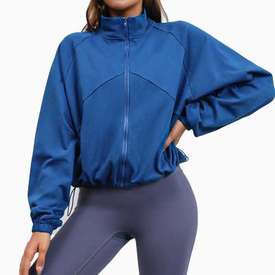 China Wholesale Fashionable Breathable Zipper Long Sleeve Fitness Yoga Wear Women Winter Sports Jacket for sale