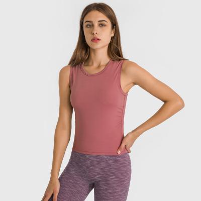 China Breathable Fitness Workout Slim Shirts Yoga Racerback Gym Fit Running Tank Top For Women for sale