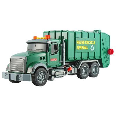 China Eco-friendly Material Green Garbage Truck Toy , Boy Vehicle Truck Set Kids Friction Car Children Toys 1/12 Inertial Vehicle sanitation Cars In City for sale