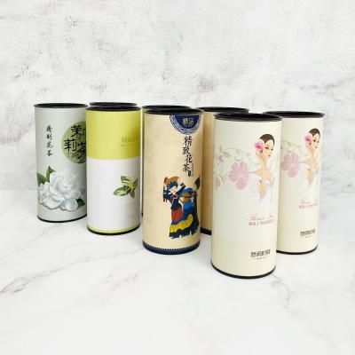 China Tinplate Lid Food Grade Container Gift Cylinder Biodegradable Tea Paper Tubes Packaging for sale