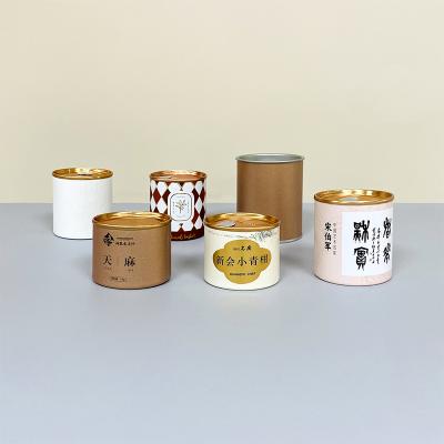 China Small Size Biodegradable Biodegradable Tubes Tin Cylinder Packaging Tea Food Paper Jar for sale