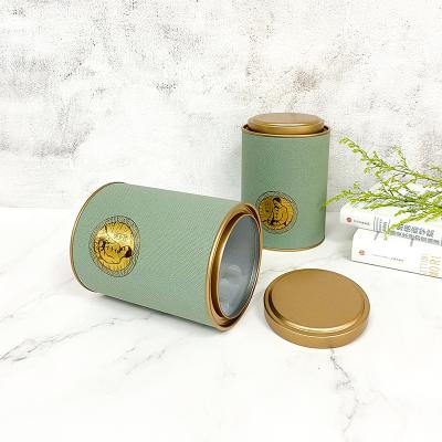 China Free Sample Biodegradable Tinplate Lid Cylinder Packaging Art Paper Round Tea Paper Tubes With Your Logo for sale