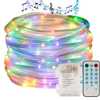 China Customized 10m 100LED Rope Lamp Voice Control Holiday Party Decor Music Lamp With Battery Operated For Decoration for sale